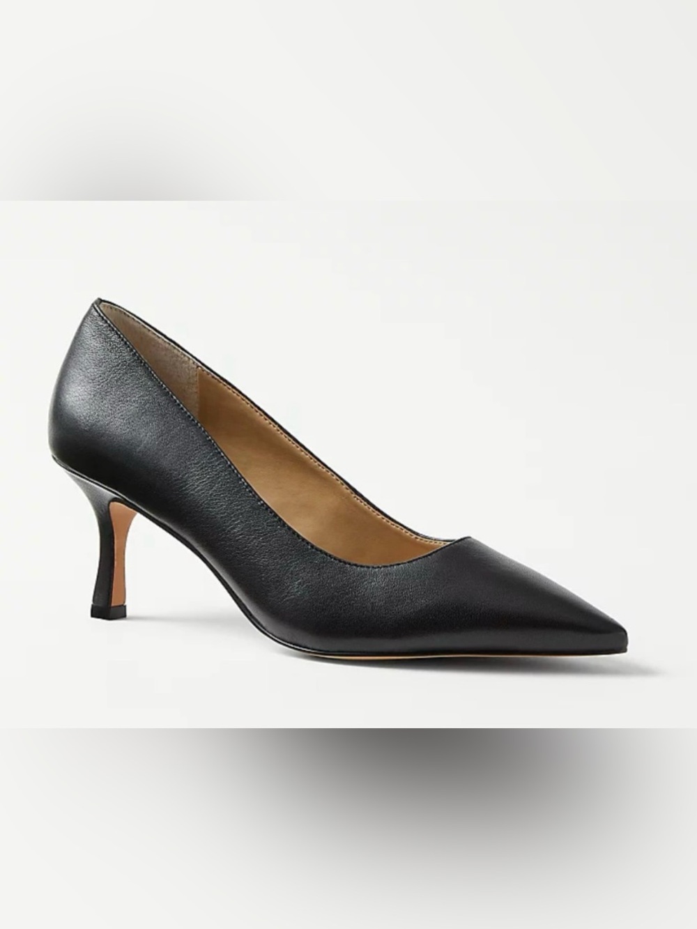 NEW ANN TAYLOR BLACK LEATHER ERYN DAPHNE PUMPS HIGH HEELS SHOES SIZE 5